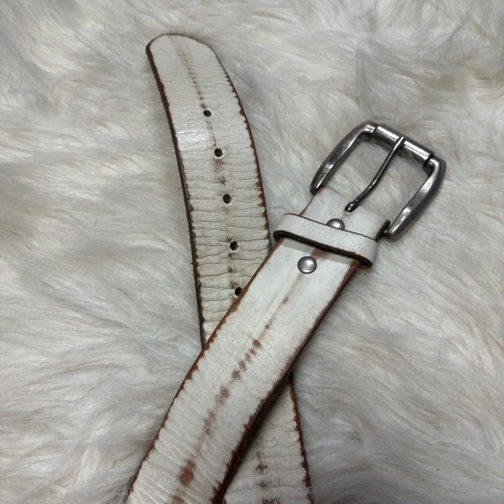 Bill Adler Designs White Genuine Leather Belt size 36